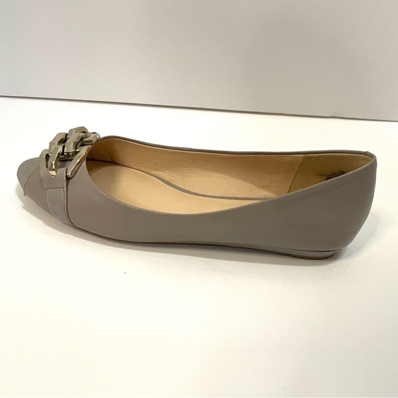Nine West Gray Amedea Peep-Toe Ballet Flats Size 7 - Picture 6 of 11